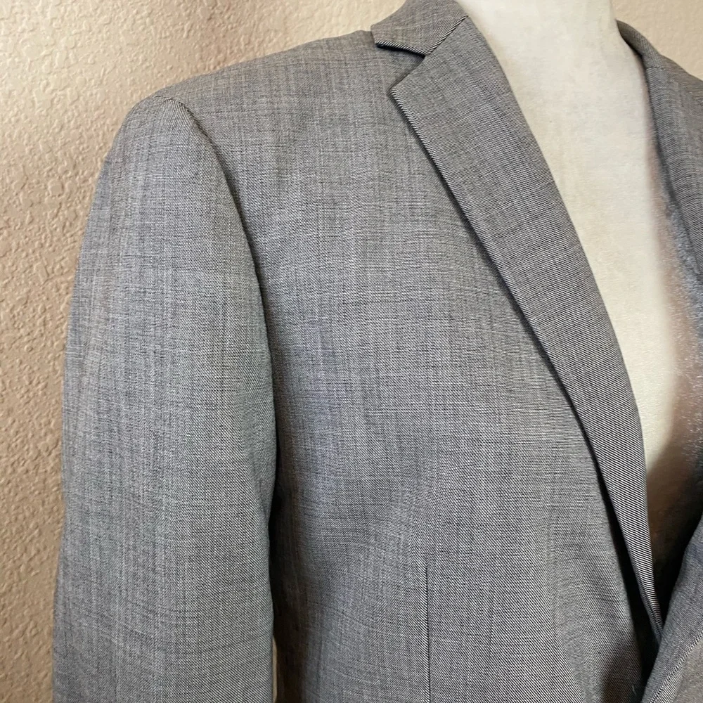 Theory Rodolf CF Grey Wool Two Button Single Breasted Blazer Size 38R